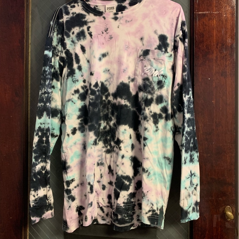 PINK long sleeve tye-dye shirt